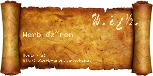 Werb Áron névjegykártya